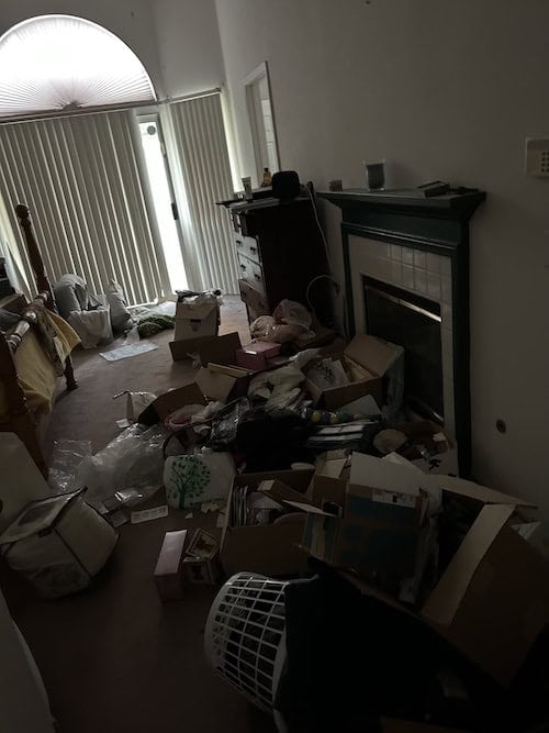 Hoarder house before renovation - cluttered interior